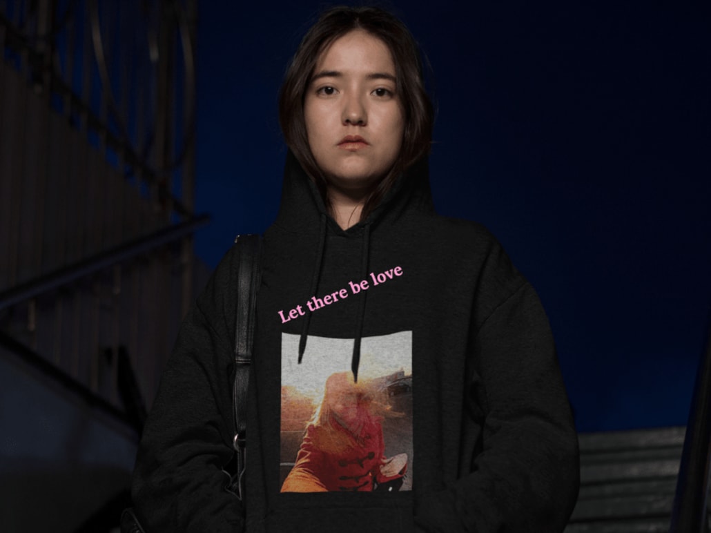 young girl wearing pullover-hoodie